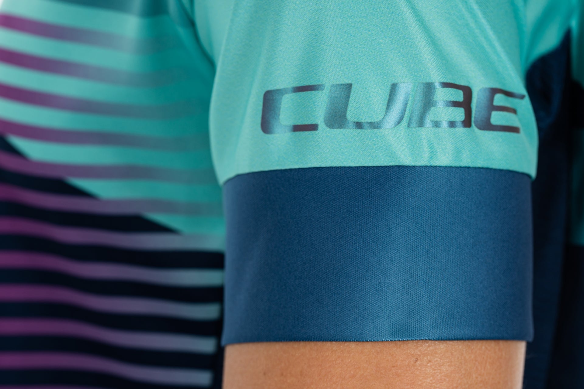 CUBE TEAMLINE WS Rundhalstrikot kurzarm blue´n´mint M (38)