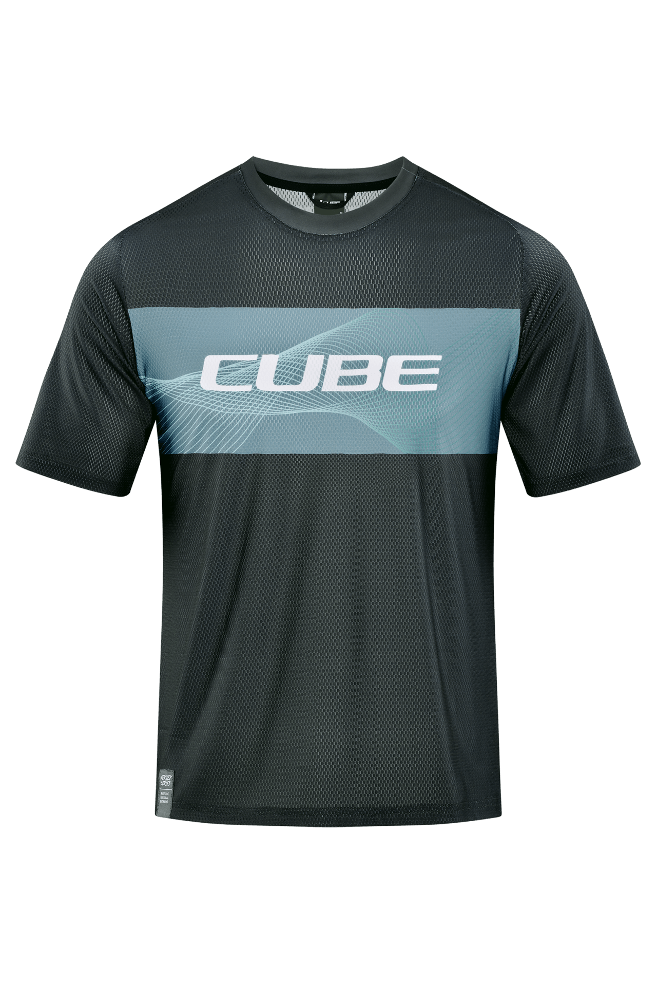 CUBE VERTEX Rundhalstrikot kurzarm grey´n´mint S