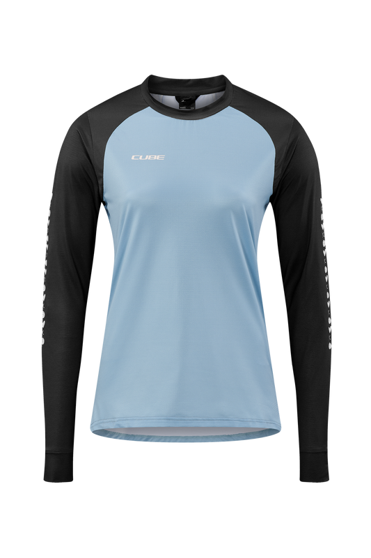 CUBE ATX WS Rundhalstrikot langarm blue´n´black L