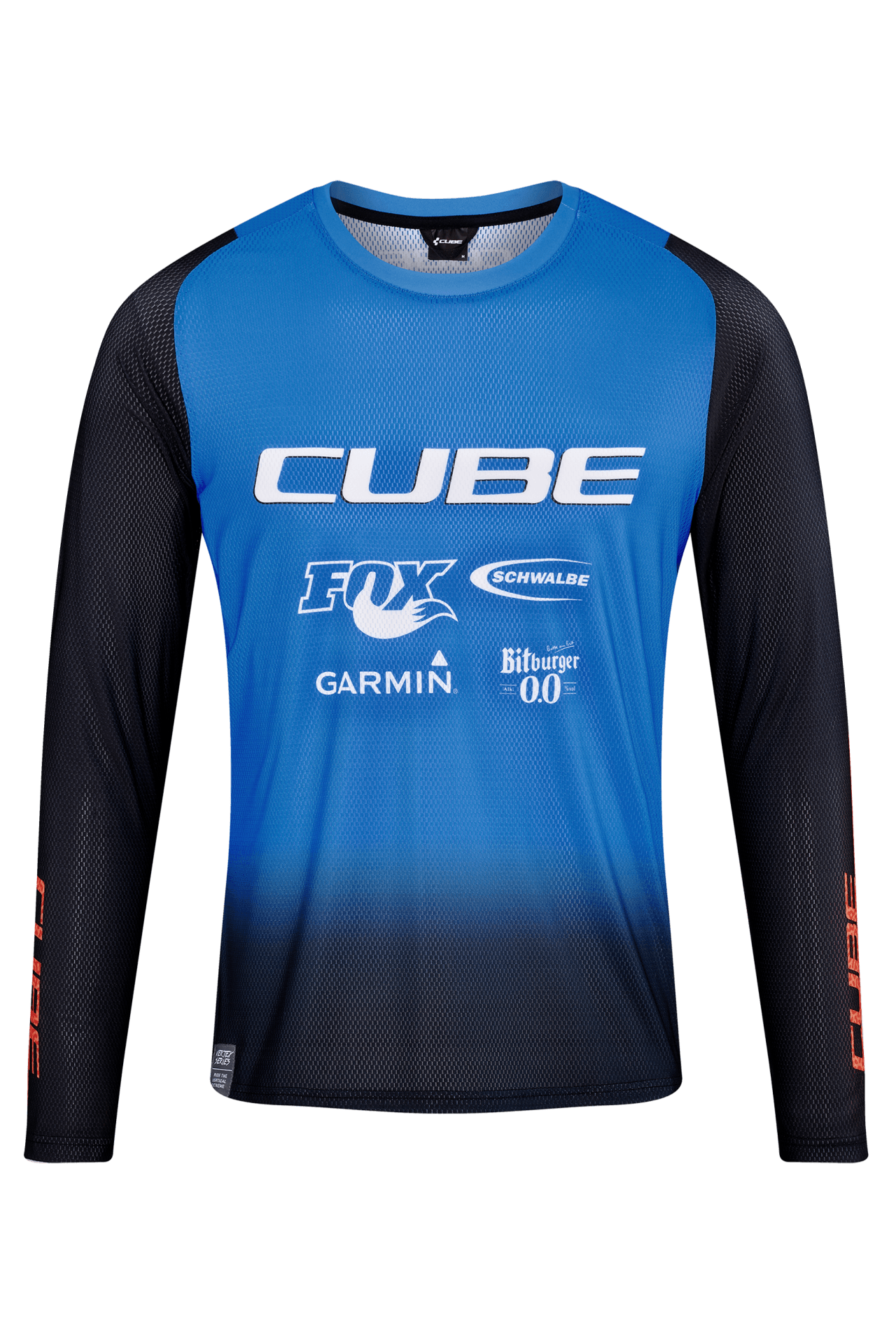 CUBE VERTEX Rundhalstrikot X Actionteam langarm black´n´blue S