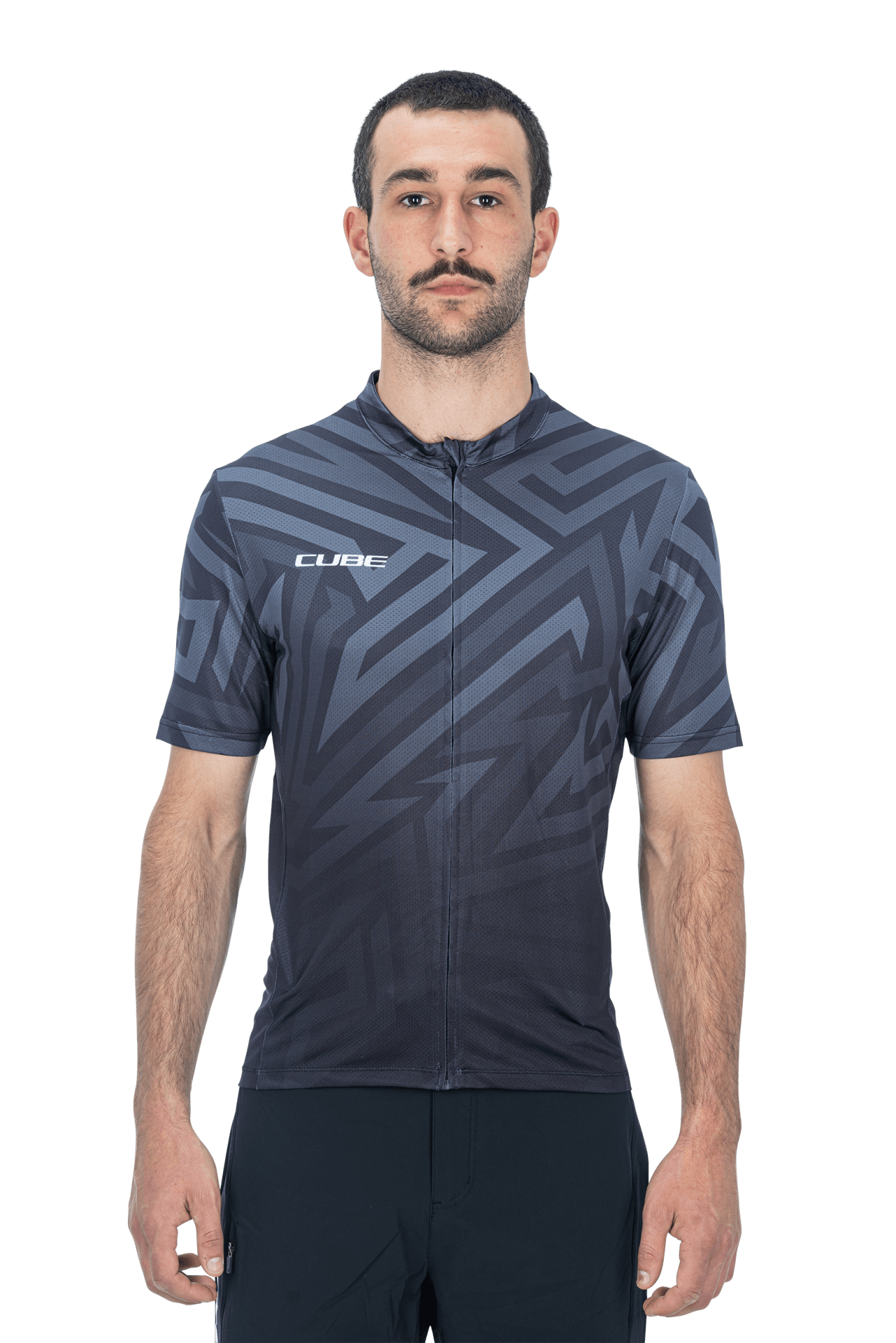 fahrrad trikot cube CUBE ATX Trikot Full Zip CMPT kurzarm black´n´grey