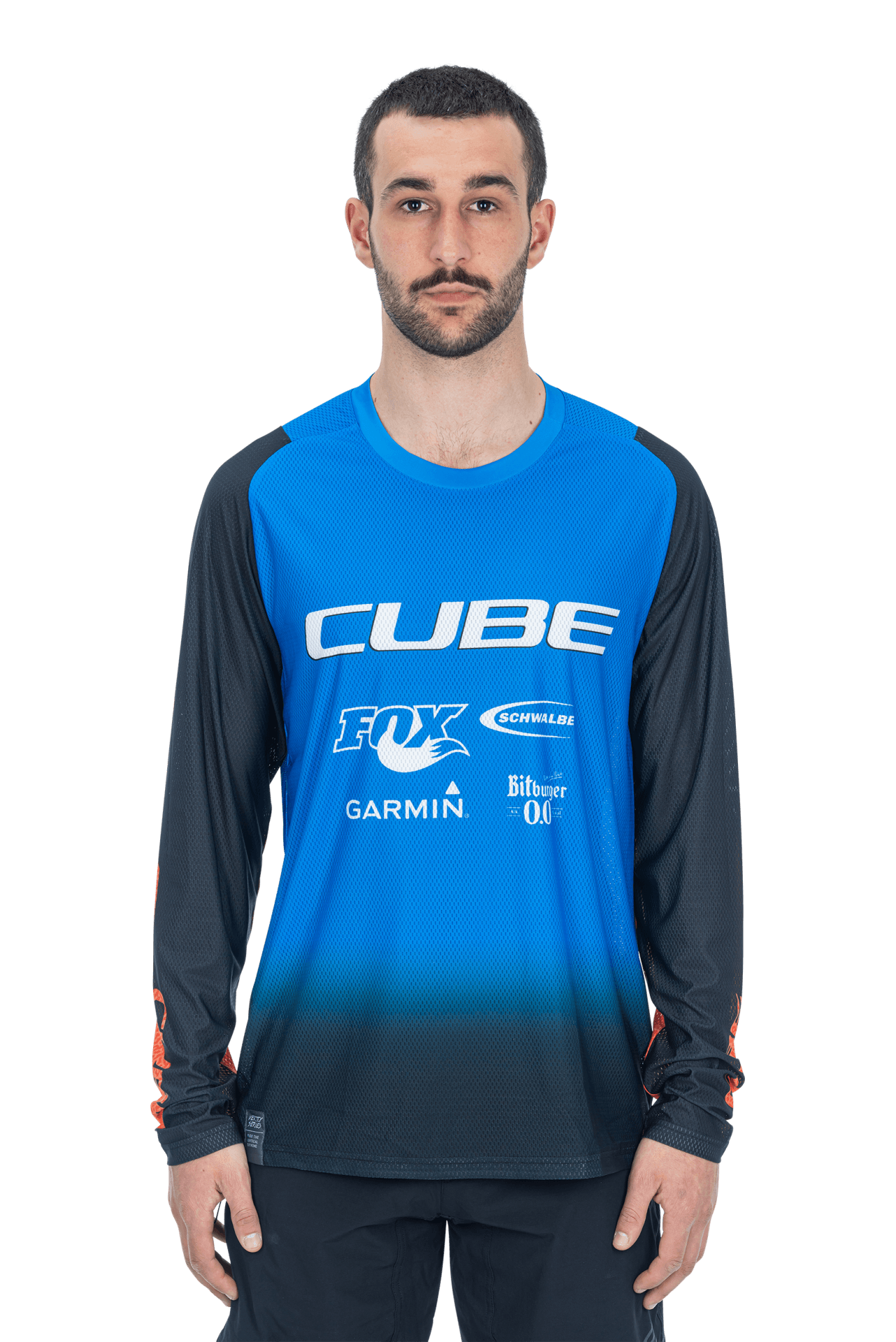 CUBE VERTEX Rundhalstrikot X Actionteam langarm black´n´blue S